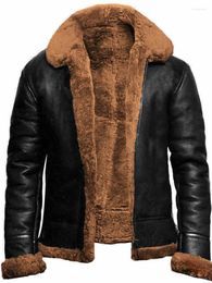 Hunting Jackets Pu Leather Men Winter Jacket Thick Warm Parkas Fur Fleece Inner Business Coats Casual Man Waterproof Down Biker