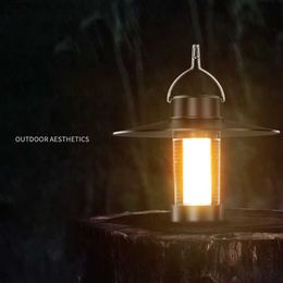 Camping Lantern LED Camping Tent Lights Magnet Emergency Light Type-C Charging Camping Lantern Dimmable Hanging Lights for Outdoor Travel Q231116