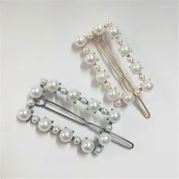 Hair Clips Simulated Pearl Pin Square Barrette Women Korean Jewelry Girl Headwear Gold Color Clip HairPins Accessories Hairgrip