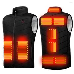 Hunting Jackets USB Electric Headed Waistcoat Men Women Smart Heating Vest Zipper 9 Areas Zone For Outdoor Camping Sports Hiking