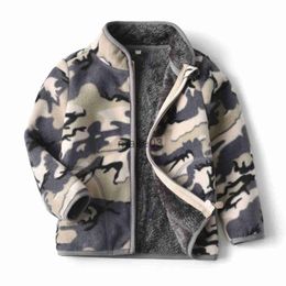 Jackets 2-8T Camouflage Children Clothing for Boys Girls Winter Autumn Fleece Jackets Zipper Cute Hot Selling Thick Baby Coats J231115