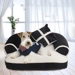 kennels pens Soft Dog Beds Cat Sofa Pet House For Small Medium Dogs Cats Nest Classic England Style Winter Warm Sleeping Bed Puppy Mat 231114