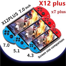 in stock Video Game Consoles Player X12 Plus 7 Inch Screen Portable Handheld Games Console PSP Retro Dual Rocker Joystick VS X19 X7 Plus 5.1'' with Retail box
