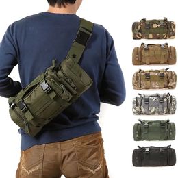 Outdoor Bags Hiking Waist Bag 600D Waterproof Oxford Climbing 3P Chest Shoulder Military Tactical Fishing Camping Pouch Pack 231114