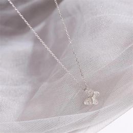 Pendant Necklaces Beautiful Butterfly Temperament Silver Plated Jewellery Personality Niche Creative Crystal XL072