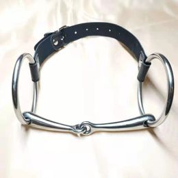 Adult Toys BDSM Stainless Steel Horse chew Mouth Gag Flail Bondage Bite Gag Sex Toys for Couple Adult Toys 231115