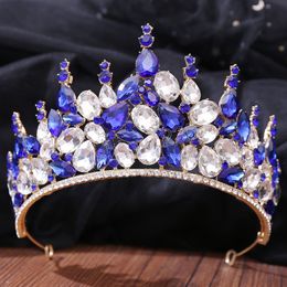 Luxury Big Forest Crystal Rhinestone Crown Wedding Tiara Bridal Hair Accessories 2023 Crown Party Wedding Headwear