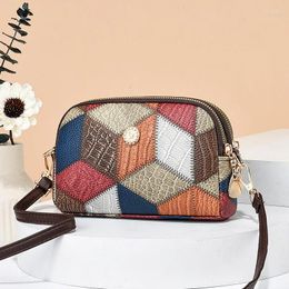 Waist Bags Small Bag 2023 Colour Matching Patchwork Versatile Fashion Trend Dual Zipper Crossbody Shoulder Zero Wallet Recommend