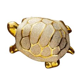 Decorative Objects Figurines Lucky Money Golden Tortoise Home And Decoration Room Decorated For Business Man Office Living Room Decorated Figures 231115