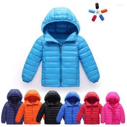 Down Coat 2023 Children Winter Jacket Ultra Light Baby Boys Solid Colour Hooded Outerwear Kids For Girls Snowsuit Clothing 3-10 Y