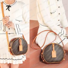 10A Mini Petite Boite Chapeau Round Crossbody Bag With Adjustable Leather Strap Original Cowhidw Trim Canvas Messenger Clutch Pouch Shoulder Bags Luxurys Tote bag