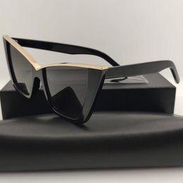 Sunglasses 2023 Metal Eyebrow Acetate Trendy Irregular Fancy For Women Vintage White Retro Black Brand Designer Woman UV400