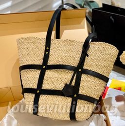 designer yslbag large bag Woven Straw Bag Baguette Handbag Purse Crossbody Bags Fashion letter Raffi Weave Handle Tote Magnetic Clasp Detchable Shoulder Strap