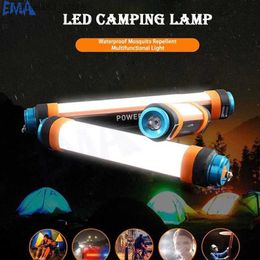 Camping Lantern 1-2pc 7800mAh USB Rechargeable LED Camping Lamp Tent Trip Lantern IP68 Waterproof Hiking Working Fishing SOS Flashlight Lighting Q231116