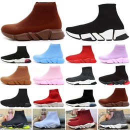 Designer Socks Casual Shoes Platform Runner Sneaker Sock Shoe Master Emed Sneakers Speeds Booties Men Woman Shiny Knit Speed 2.0 1.0 Trainer
