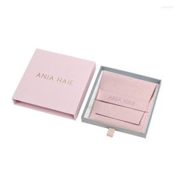 Jewellery Pouches Bags Wholesale 500pcs/lot Paper Box For Packaging Sliding Fashion Draw With Pouch Wynn22