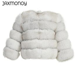 Women's Fur Faux Jaxmonoy Real Coat Ladies Classic Short Style Natural Girl Winter Thicken Warm Jacket Luxury Female 231115