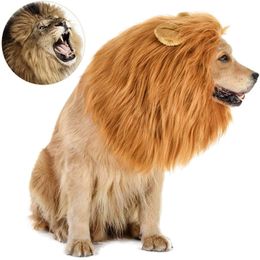 Dog Apparel Funny Pet Hat Lion Mane for Dogs Cat Cosplay Dress up Puppy Wig Costume Party Decoration Halloween Christmas Supplies 230414