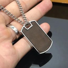 Pendants Stylish And Minimalist 925 Silver Square V-Shield Necklace Suitable For Men Women's Charm Jewellery Accessories Gifts