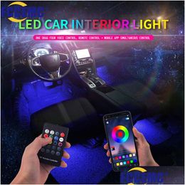Hid Xenon Kits Projektorlampen LED Auto Fuß Umgebungslicht mit USB Neon Stimmungsbeleuchtung Hintergrundbeleuchtung Musiksteuerung App RGB Innendekor Dh5Zn