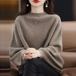 Women's Sweaters Fashion Loose Solid Colour Batwing Sleeve Sweaters Women's Clothing Autumn Winter Knitted Casual Pullovers Tops 231115