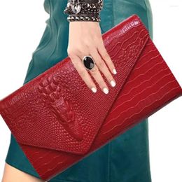 Evening Bags Solid Colour Crocodile Bag Large-Capacity PU Crossbody Chain Leather Handbag Women