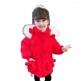 Jackets Toddler Girls Coat Fur Hoodies Thick Warm For Winter Autumn Kids Casual Style Clothing 6 8 10 12 14