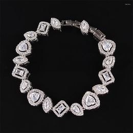 Strand 2023 Luxury Pear Heart Silver Colour On Hand Bracelet Bangle For Women Anniversary Gift Jewellery Bulk Sell S6060