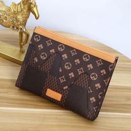 2023 High Quality Fashion Men's and Women's Business Briefcase Handbag Long Wallet Handheld Envelope Bag