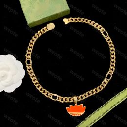 Lyxdesigner halsband för män silver guld kubansk länk bule emaljerad hänge halsband designers smycken g kedjor älskare gåva