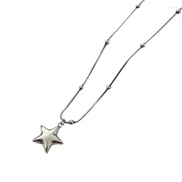 Pendant Necklaces Pentagram Necklace Star Jewellery Y2k Accessories Choker Alloy Material Party For Women Gift H9ED
