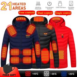 Men's Jackets Men Heating Jacket Coat Winter Thermal Clothing Warm USB Heating Jacket Winter Hunting Vest For Sports Hiking Oversized S-6XL 231115