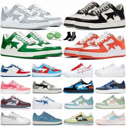 With logo designer shoes SK8 casual shoes Low for men Sneakers Patent Leather Black White Blue Camouflage Skateboarding jogging Sports Star Trainers