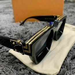 Luxury MILLIONAIRE Sunglasses Full Frame Sunglass Vintage Designer Sunglasses For Nen Shiny Gold Hot Sell Gold Plated Top