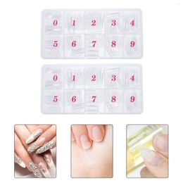 False Nails 1000 Pcs Nail Patch French Manicure Women Decor Fake Tips Transparent DIY Detachable Plastic Supplies Tool Box