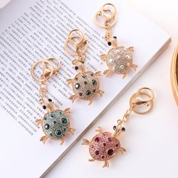 Creative Diamond Set Little Turtles Keychains Colourful Cute Animal Alloy Car Bag Keychain Accessories Gift