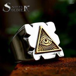 Cluster Rings Steel Soldier Eye Of Horus Ring All-seeing Stainless Cool Movie For Man