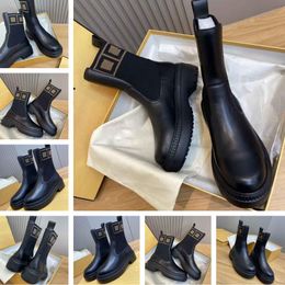 Winter Elegant Brand Domino Ankle Boots Black Calf Leather Round Toes Rubber Sole Biker Boot Comfort Party Dress Lady Booties Walking Comfort Footwear EU35-41