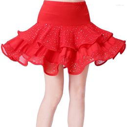 Stage Wear Latin Dance Skirt Red / Black Irregular Cha Cha/Rumba/Samba/Tango Dresses For Dancing Practice/Performamnce Dancewear