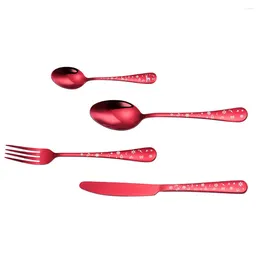 Dinnerware Sets Christmas Fork Spoon Simple Tableware Stainless Steel Western Flatware Household Home Cutlery Travel Dinner Set