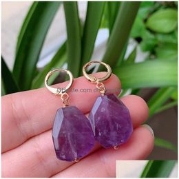 Dangle Chandelier Healing Jewelry Natural Quartz Stone Earrings For Women Ear Loop Nets Drop Amethysts Amazonite Citrines P Dhgarden Dhl2K