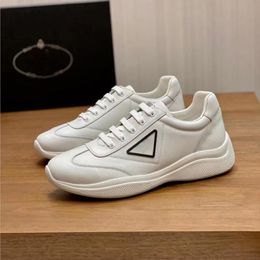 Famous Casual Shoes America's Cup Men Running Sneakers Italy Originals Elastic Band Low Tops Black White Leather Designer Striding Fitness Athletic Shoes Box EU 38-45