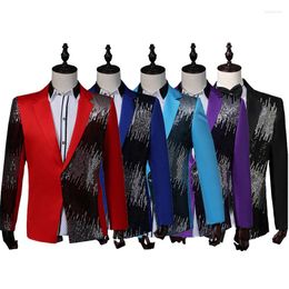 Men's Suits Bling Gilding One Button Suit Jacke Men Stage Party Weeding Tuxedo Blazer Terno Masculino