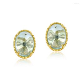 Stud Earrings Kinel 925 Sterling Silver Light Luxury Style Sky Blue Topaz For Women Original Certification Accessories The Party