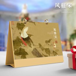 Other Festive Party Supplies 2024 Year of the Dragon Calendar Home Decoration for Desk Chinese Gifts Lunar 231114