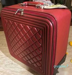 set quality leather Suitcase bagUniversal wheels Carry-Ons