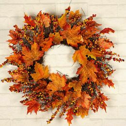 Decorative Flowers Xmas Decor Props Rattan Berry Christmas Wreath Autumn Thanksgiving Banquet Party Wall Door DIY Craft For Home