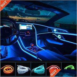 Decorative Lights Strips Led Car Neon Strip Interior Flexible Lamp El Wiring For Diy Ambient Light Usb Party Atmosphere Diodeled Dro Dhe47