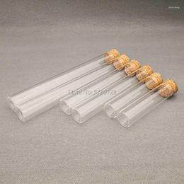 Outer Diameter 25mm Flat Bottom Glass Test Tube With Cork Stopper Lab Thickened Reagent Reaction Vessel