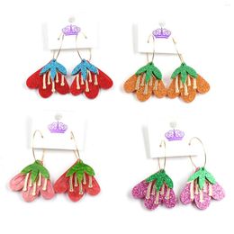 Dangle Earrings 2023 Hawaiian Polynesian Flower For Women Mother's Day Tropical Acrylic Hoop